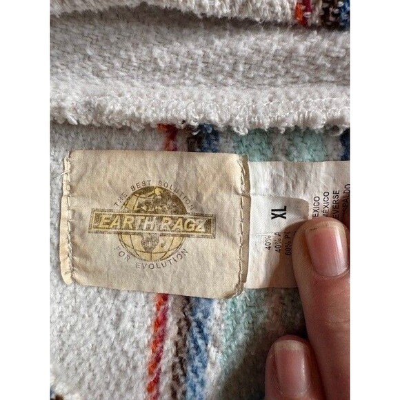 Earth Ragz Recycled Fibers Cotton Blend Hoodie Hooded Jacket Baja Drug Rug XL - Picture 5 of 10